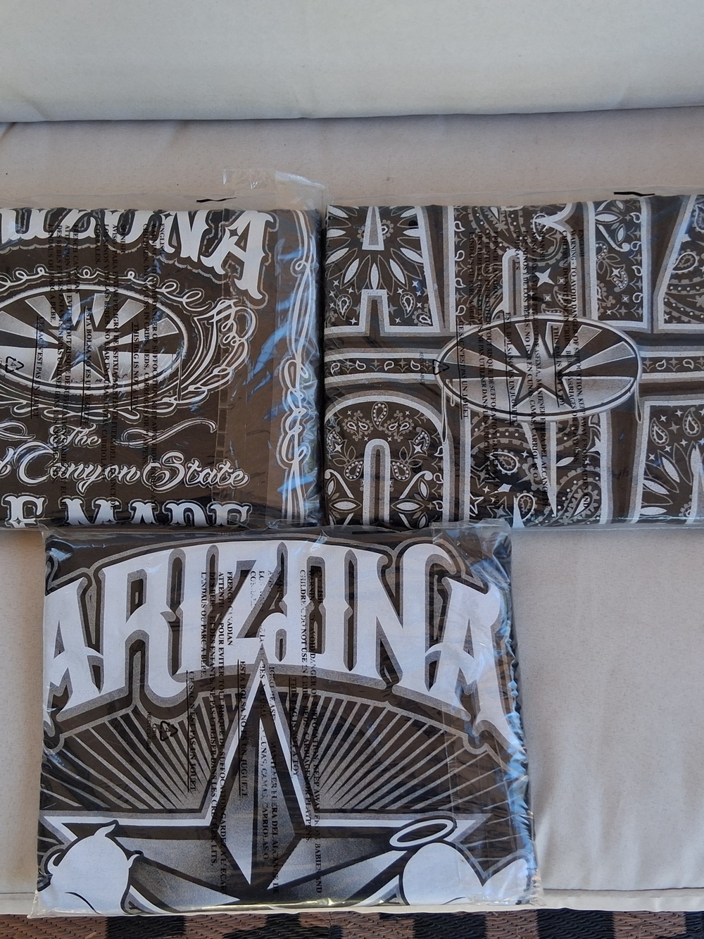 Three (3) Arizona Themed T-shirts Bundle : 3XL : Black